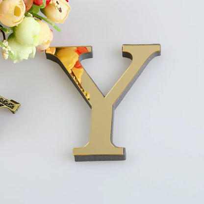 LETTERS
10CM 26 English Wall Sticker 3D Mirror Acrylic Gold Wall Sticker Decals Self-Adhesive