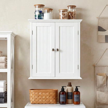 21 Inch Wall Mounted Cabinet With 2 Doors 3 Layer Medicine Wall Cabinet For Living Room Space Saver Storage Cabinet