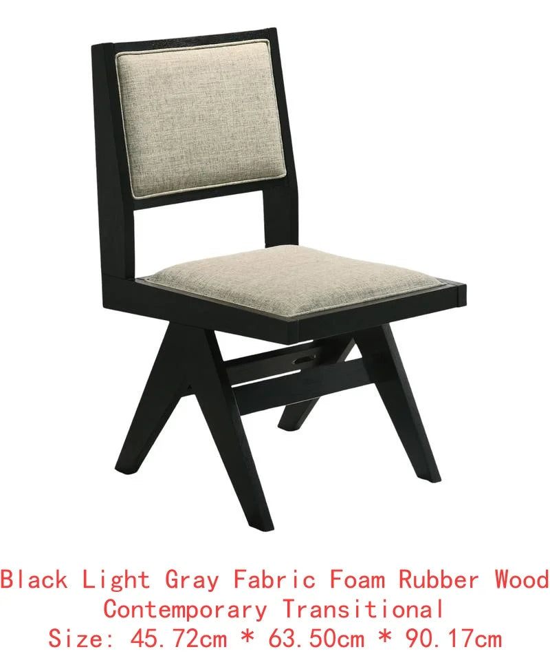 Contemporary Black Dining Room Set with Rubberwood Table, 2 Arm Chairs, and 4 Side Chairs