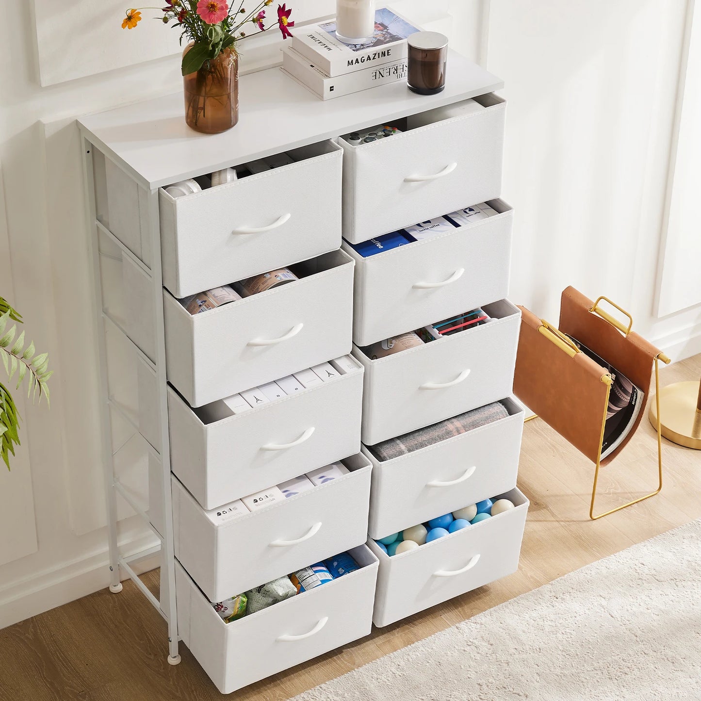 5/7/10 White Lover Fabric Storage Drawers