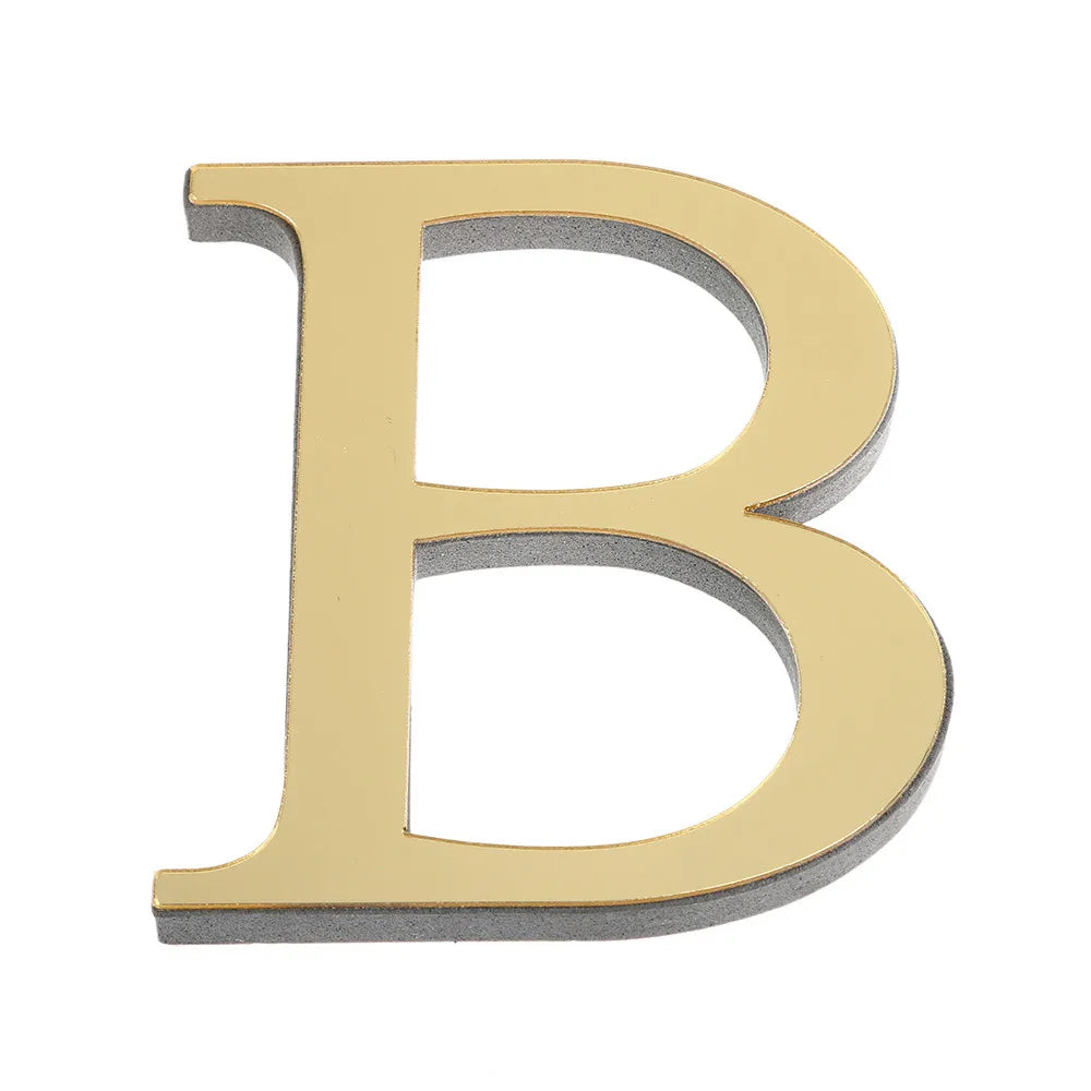 LETTERS
10CM 26 English Wall Sticker 3D Mirror Acrylic Gold Wall Sticker Decals Self-Adhesive