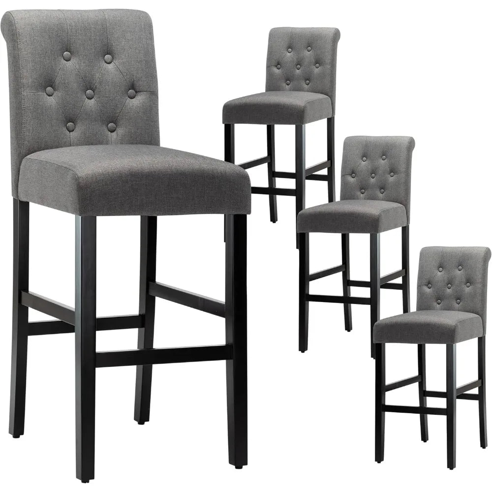 30'' Bar Stools with Button Tufted Back