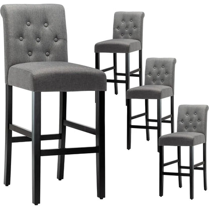 30'' Bar Stools with Button Tufted Back