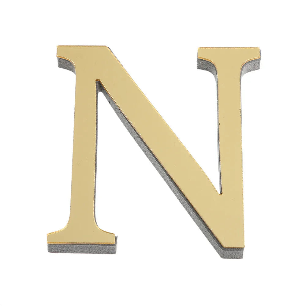 LETTERS
10CM 26 English Wall Sticker 3D Mirror Acrylic Gold Wall Sticker Decals Self-Adhesive