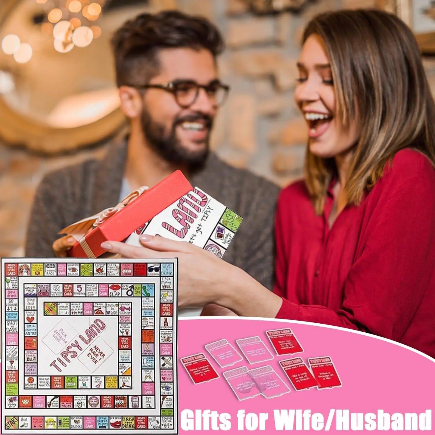 Tipsy Land Adult Party Game - Board Game for Singles; Girls' Nights; & Holiday Celebrations - Fun Drinking Challenges