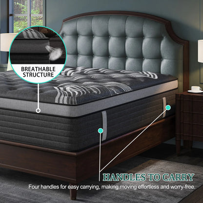 12" or 14" Memory Foam Hybrid Pocket Spring Mattress, All sizes.- Twin, Full, Queen, King.  Mattress In A Box, Medium Firm Motion Isolation