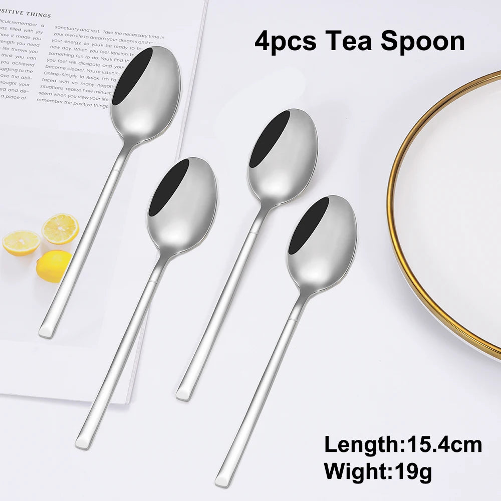 SIlverware Set in 4/6/16/24 Pcs Elegant High Polish Stainless Steel Cutlery Set
