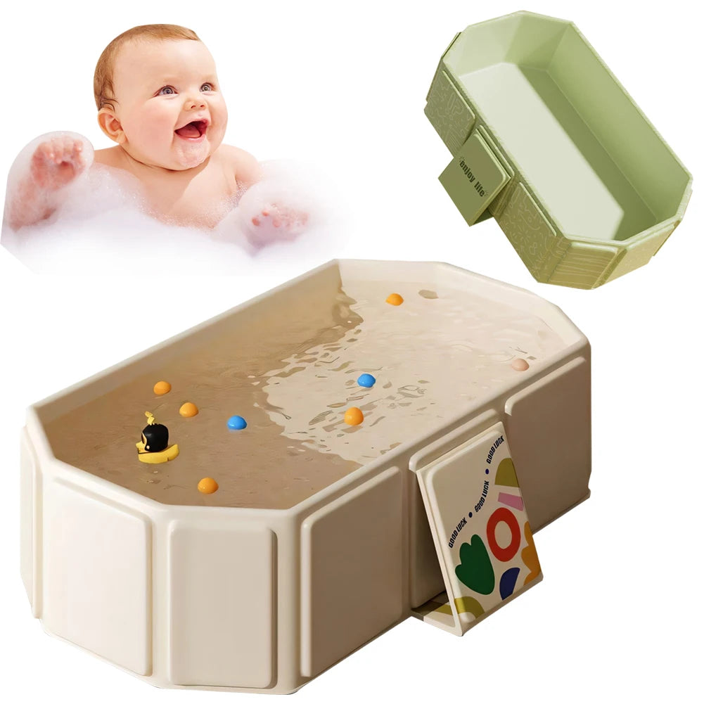 Infants To Toddlers Collapsible Baby Bath Tub with Drain