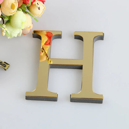 LETTERS
10CM 26 English Wall Sticker 3D Mirror Acrylic Gold Wall Sticker Decals Self-Adhesive