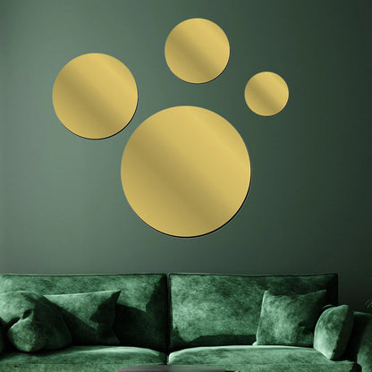3D Round Mirror Wall Stickers - DIY Tiles  - 6-1  30-10cm