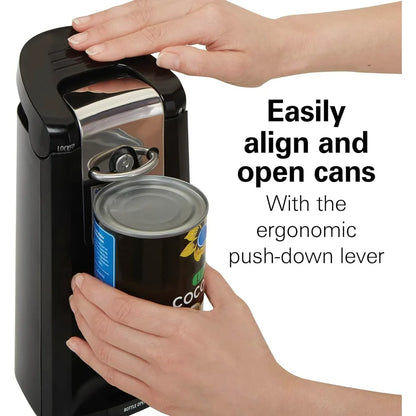 CAN OPENER - Smooth Touch Easy Push Down Lever Eliminates Sharp Edges Opens All Standard-Size