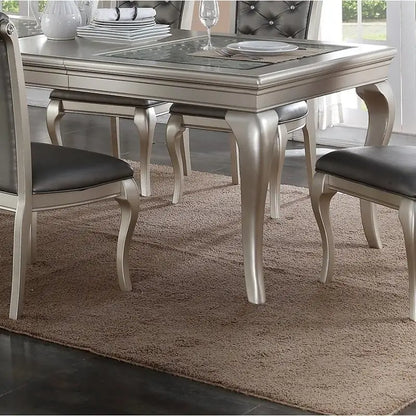 7pc Glass Rect.  Dining Room Set w/ 6 Chairs