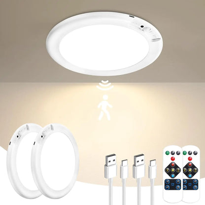 Rechargeable Wireless, Motion Sensor Ceiling Light, Lights Battery Operated,  Closet Light with Remote, 6500K 0.55″ Ultra Thin Lights for Bathroom Hallway Pantry