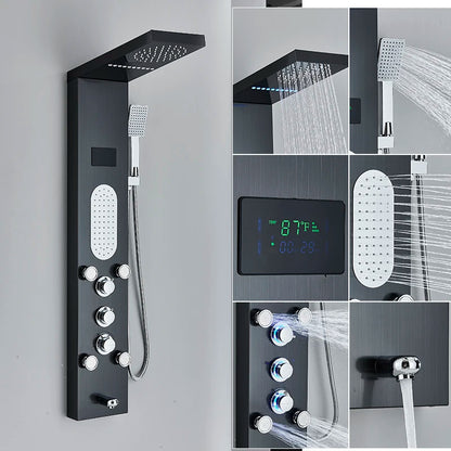 Luxury LED Spa Massage Jet Shower Head & Panel