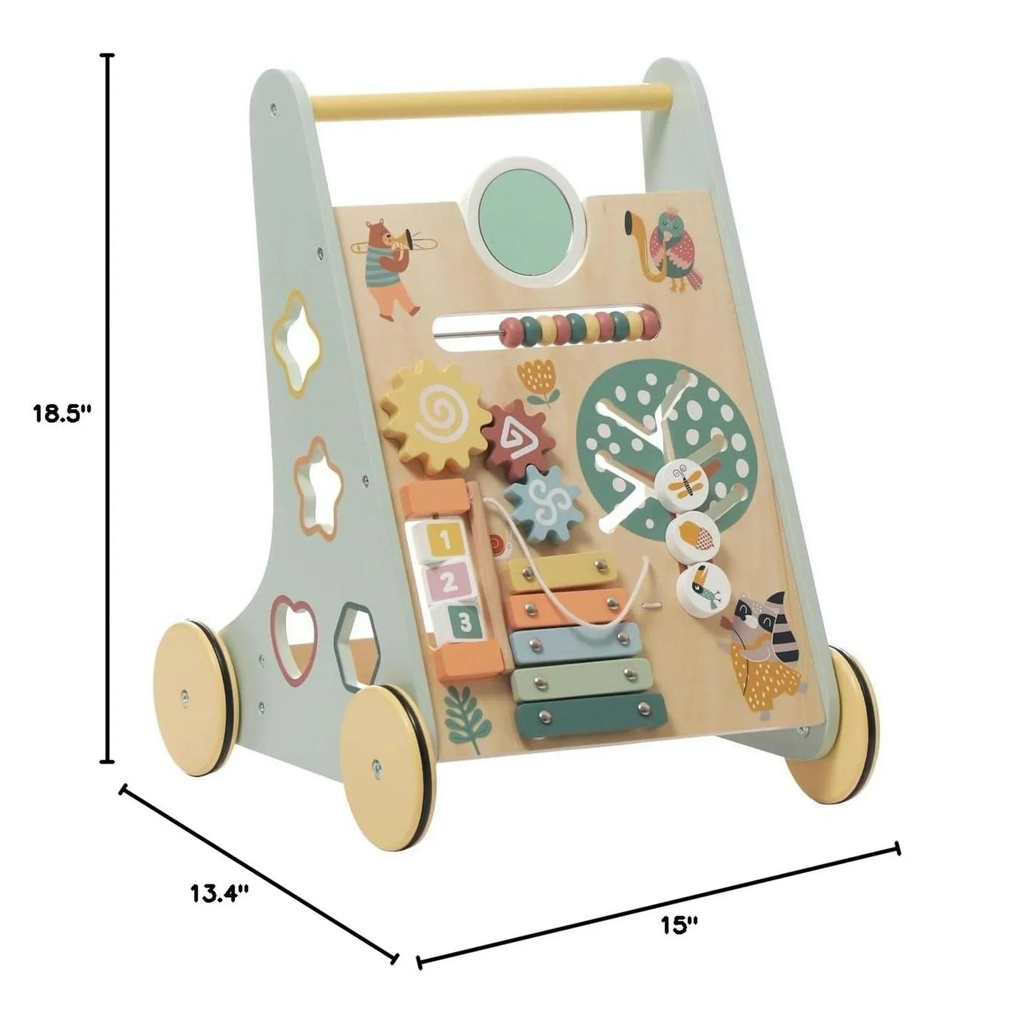 Wooden Baby Walker with Wheels Montessori Push Toys for Babies Learning to Walk Baby Walkers Activity Center