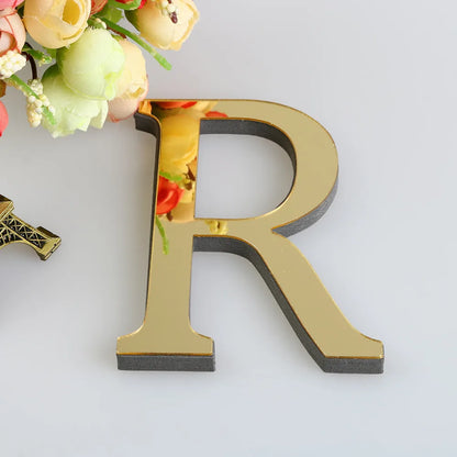 LETTERS
10CM 26 English Wall Sticker 3D Mirror Acrylic Gold Wall Sticker Decals Self-Adhesive
