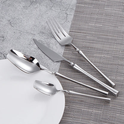 6/16/24Pcs Sliver Tableware Stainless Steel Cutlery
