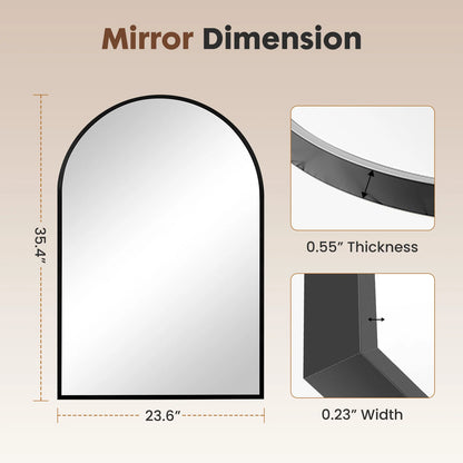 26"x38" Arched Metal Wall Framed Mirror