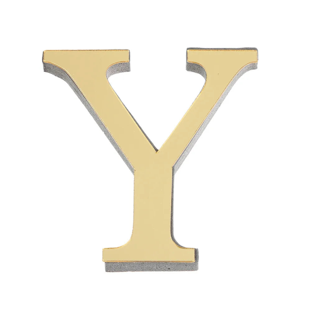 LETTERS
10CM 26 English Wall Sticker 3D Mirror Acrylic Gold Wall Sticker Decals Self-Adhesive