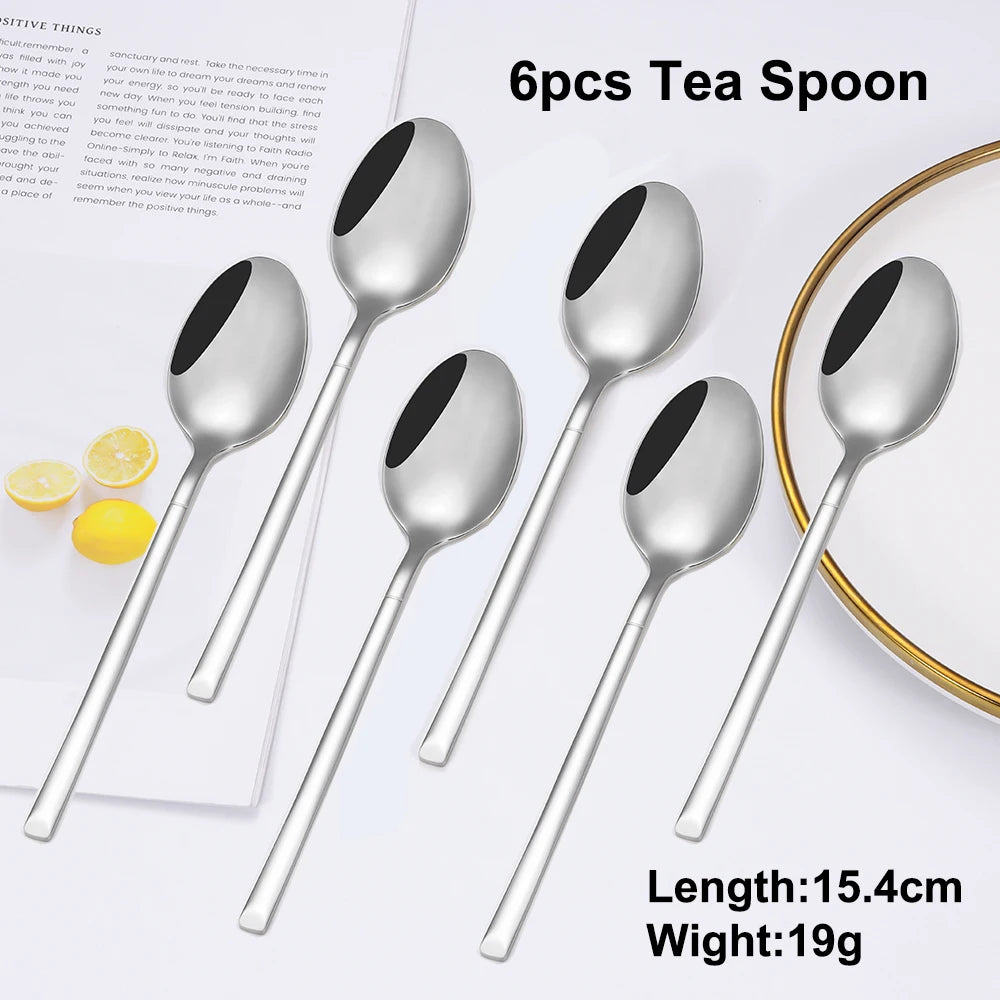 SIlverware Set in 4/6/16/24 Pcs Elegant High Polish Stainless Steel Cutlery Set