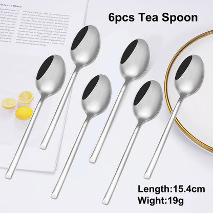 SIlverware Set in 4/6/16/24 Pcs Elegant High Polish Stainless Steel Cutlery Set