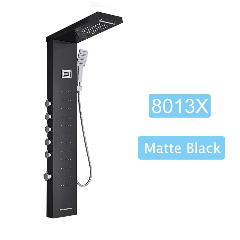 Luxury LED Spa Massage Jet Shower Head & Panel