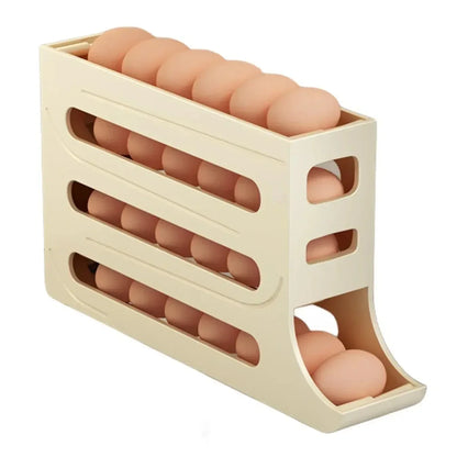 Egg Storage Refrigerator Box 4 Layers Automatic Rolling Egg Dispenser