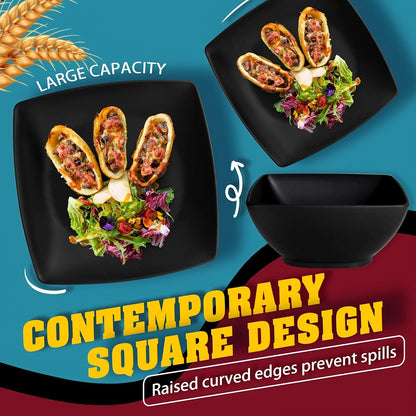 16/32Pcs Plastic Dinnerware Set -DurableDishwasher Safe Microwave Safe