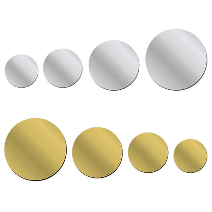 3D Round Mirror Wall Stickers - DIY Tiles  - 6-1  30-10cm