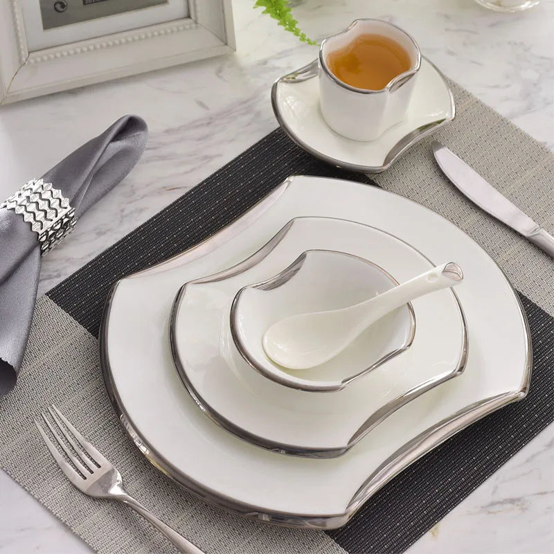 DISHES - Creative Gilded Porcelain Tableware  Plates & Bowls