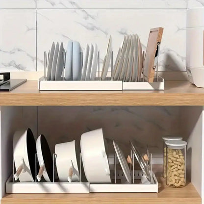 POT PAN  ORGANIZER
Expandable under Cabinet Pot & Pan 7" Adjustable Dividers for Pans and Lids.