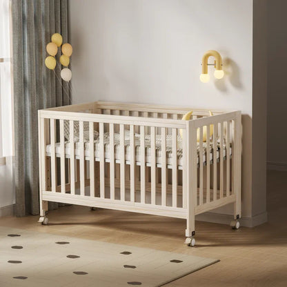Convertible Baby Crib With Removable Wheels