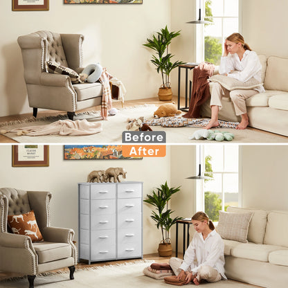 5/7/10 White Lover Fabric Storage Drawers