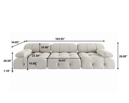 104" Minimalist Convertible Couches 3 Seats
