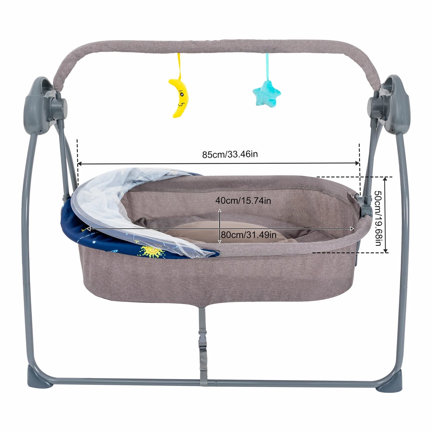 5 Speeds Electric Stand Crib Auto Rocking Chair Bed with Remote Control
FOR  0-18 Months Newborn Babies