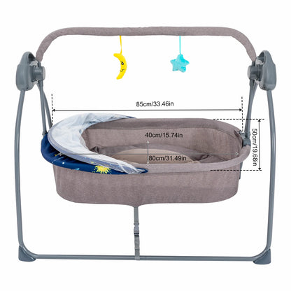 5 Speeds Electric Stand Crib Auto Rocking Chair Bed with Remote Control
FOR  0-18 Months Newborn Babies