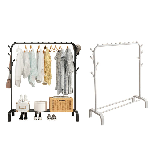 Telescopic Heavy-Duty Movable Metal Garment Movable Clothes Rack
