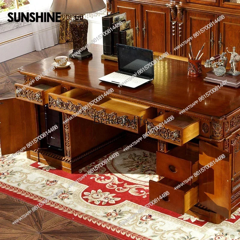Solid Wood White Large Desk