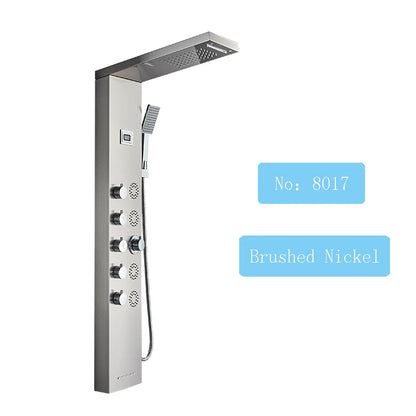 Luxury LED Spa Massage Jet Shower Head & Panel