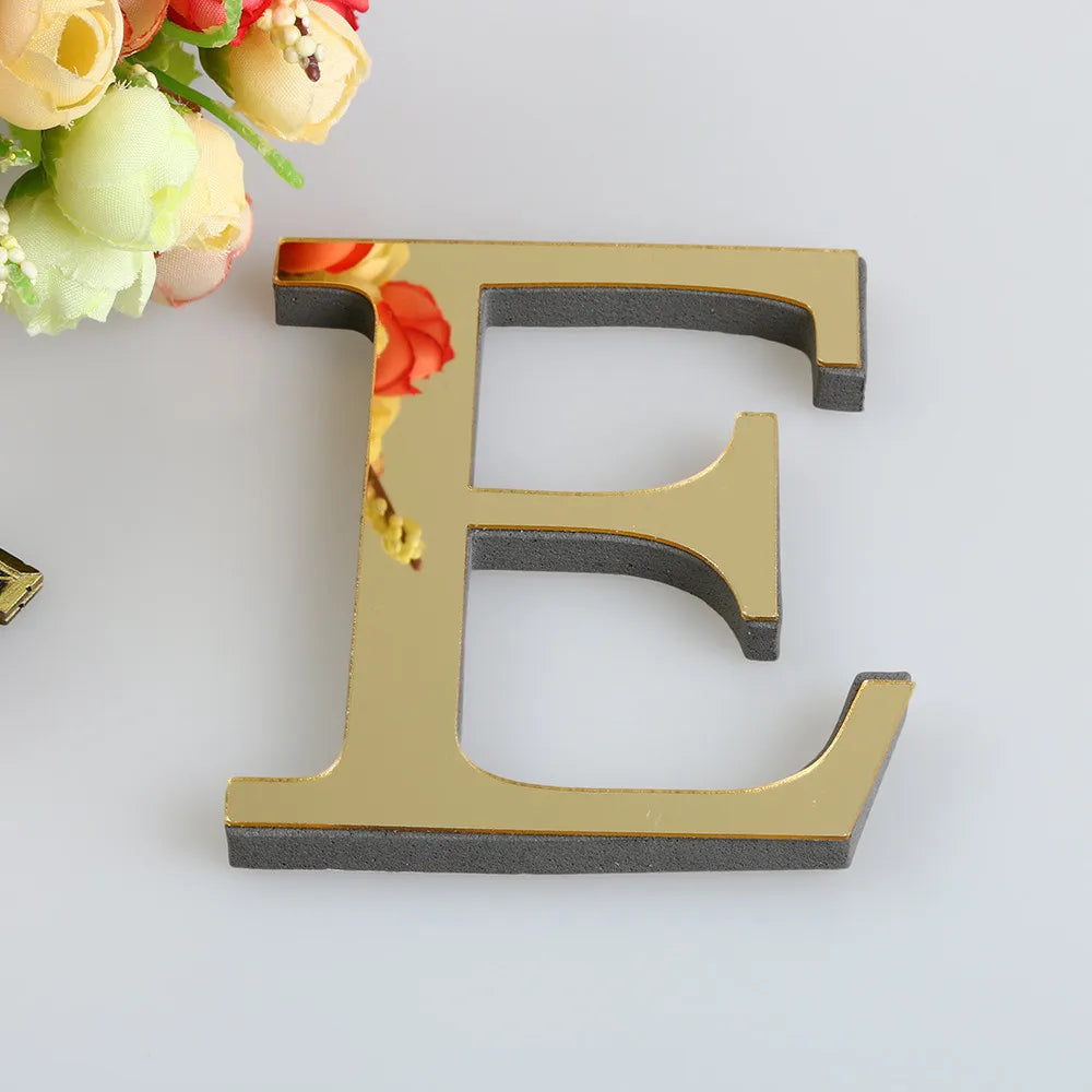 LETTERS
10CM 26 English Wall Sticker 3D Mirror Acrylic Gold Wall Sticker Decals Self-Adhesive