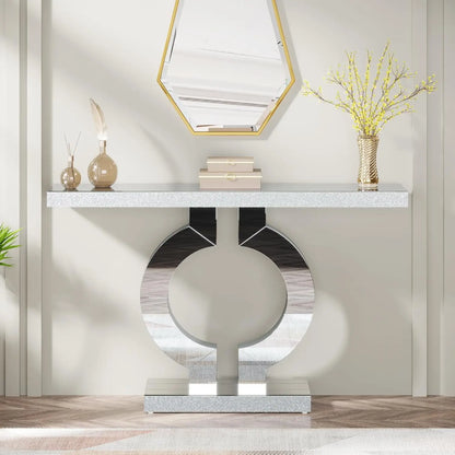 Modern Console Table with Thickened Mirror Finish