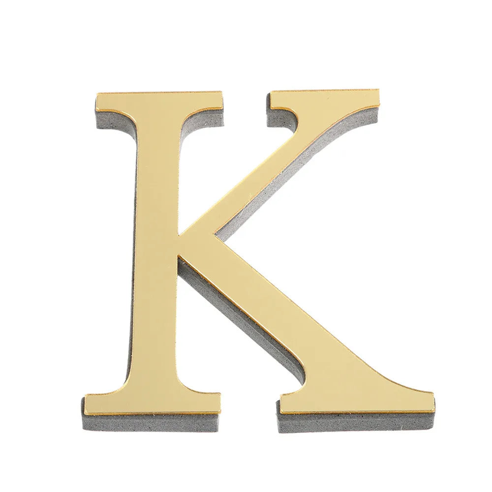 LETTERS
10CM 26 English Wall Sticker 3D Mirror Acrylic Gold Wall Sticker Decals Self-Adhesive