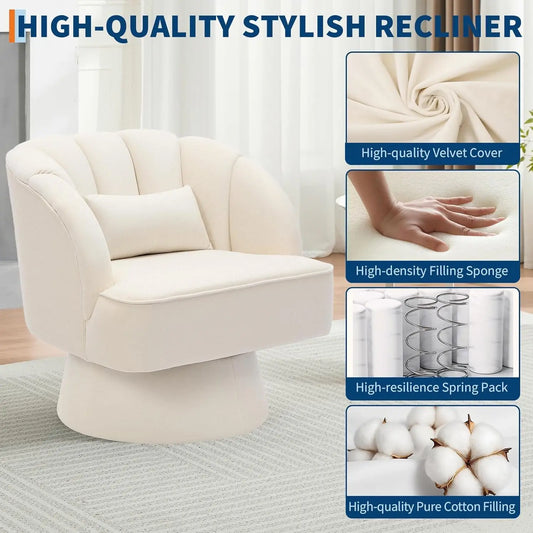 360° Swivel Barrel Round Accent Armchairs