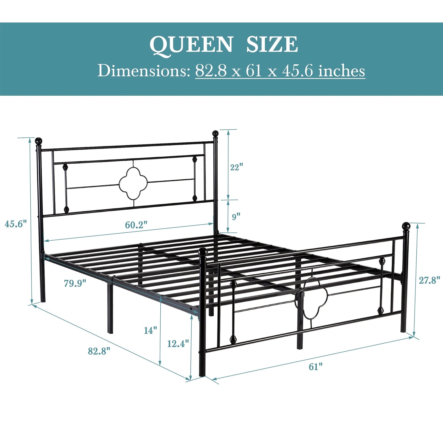 PLATFORM BED FRAME
Victorian Style, Wrought Iron Platform Bed Frame