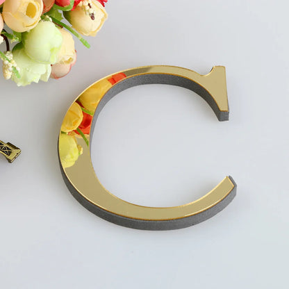 LETTERS
10CM 26 English Wall Sticker 3D Mirror Acrylic Gold Wall Sticker Decals Self-Adhesive