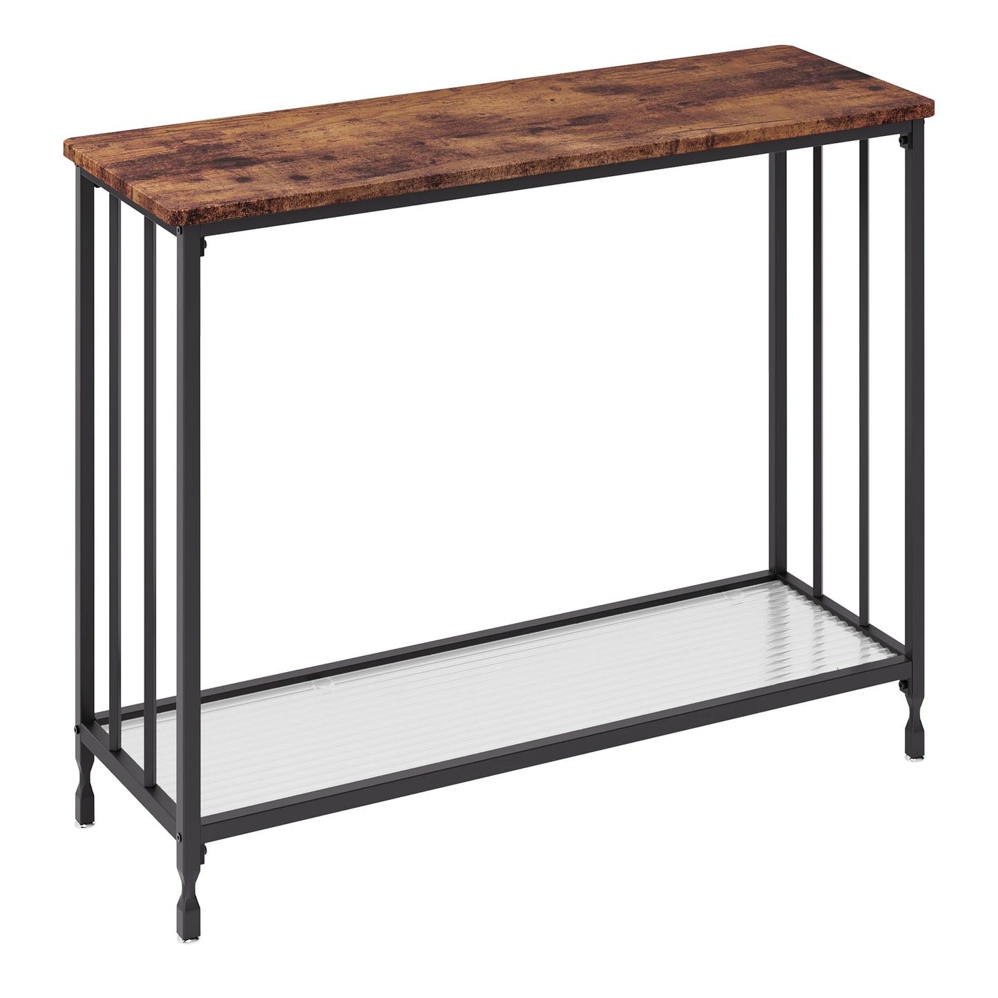 Multi-Function Table:  Console Table,  Sofa Tables , Narrow Entryway Table with Glass Shelf,  Behind Couch Table for Living Room