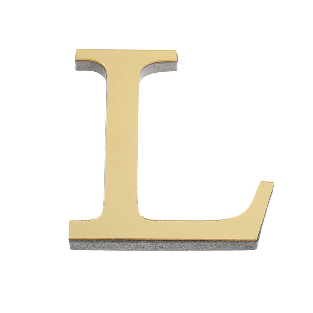 LETTERS
10CM 26 English Wall Sticker 3D Mirror Acrylic Gold Wall Sticker Decals Self-Adhesive