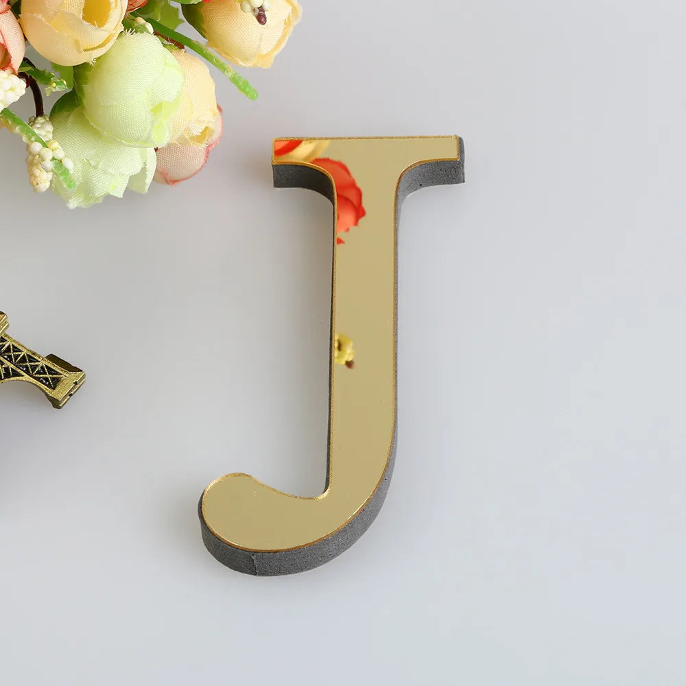 LETTERS
10CM 26 English Wall Sticker 3D Mirror Acrylic Gold Wall Sticker Decals Self-Adhesive