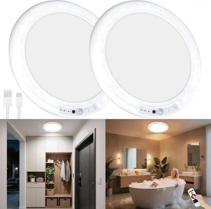 Rechargeable Wireless, Motion Sensor Ceiling Light, Lights Battery Operated,  Closet Light with Remote, 6500K 0.55″ Ultra Thin Lights for Bathroom Hallway Pantry