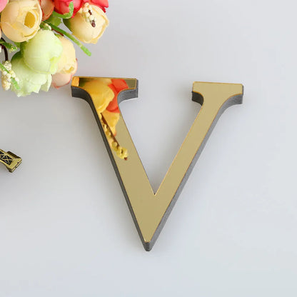 LETTERS
10CM 26 English Wall Sticker 3D Mirror Acrylic Gold Wall Sticker Decals Self-Adhesive